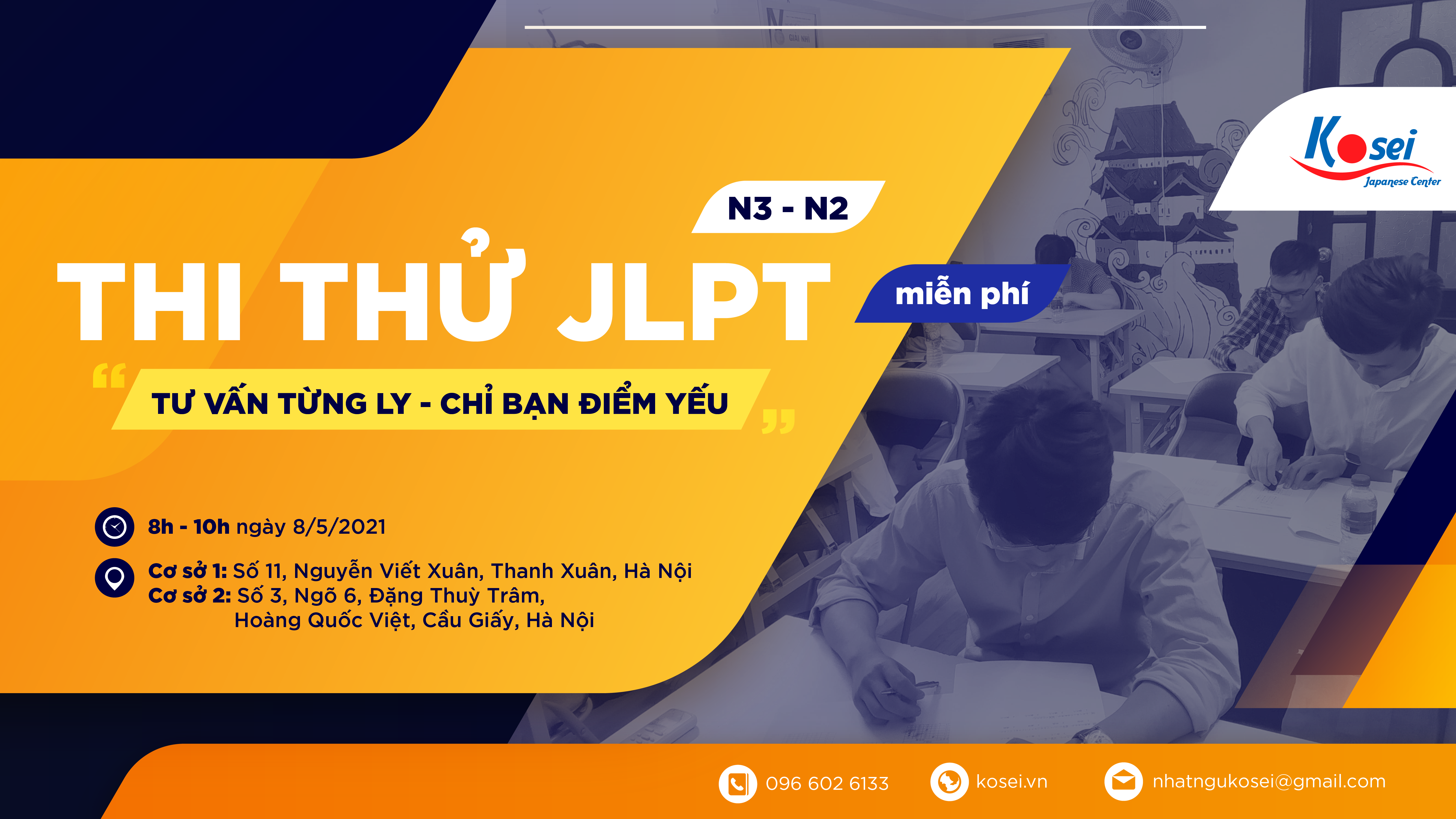 Sự kiện thi thử JLPT Offline N3 - N2 tháng 5